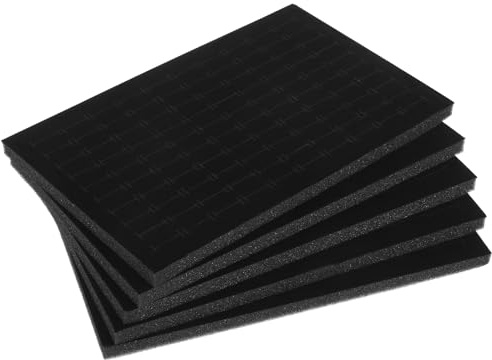 Theaque Insertos de espuma negra para joyas, 6 piezas de terciopelo negro, bandeja de exhibición de aretes, almohadilla de esponja, soporte de joyería para vender anillos, exhibición de joyas, caja de