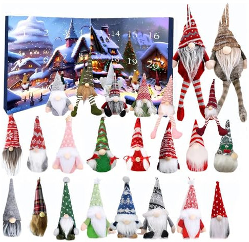 Wichtel Adventskalender 2024 | 24 Wichtel für den Weihnachts-Countdown | Adventskalender 2024 mit Wichtel Figuren | Gnome Adventskalender für Kinder und Erwachsene (24 Stück)
