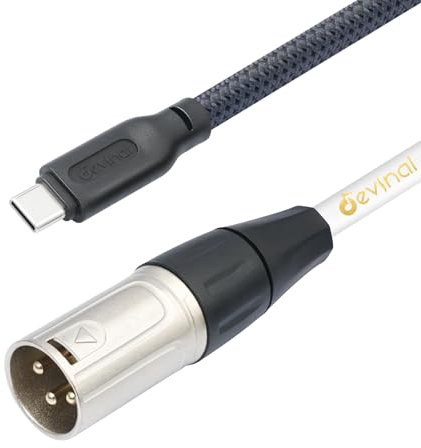 Devinal USB-C-auf-XLR-Kabel, Smartphone/Laptop auf XLR-Stecker, Ausgangskabel für Verstärker, Lautsprecher, Mischpult usw., 3 m