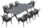 PURPLE LEAF Rivera 9-TLG Gartenmöbel Set 8 Stühle mit Tisch Aluminium Terassenmöbel Außen Wetterfest PE Rattan Essgruppe Gartengarnitur Sitzlounge, Grau