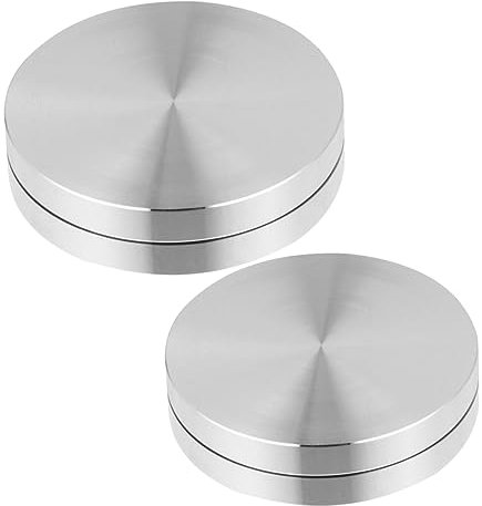 MOLUCKFU 2pcs Cake Turntable Stand Aluminium Alloy Turntable Bearings for Decorating Rotating Cake Stand Accessories Smooth for Baking Displaying Catering