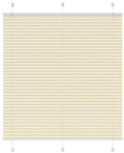 vidaXL Plissee Creme 115x100 cm Stoffbreite 114,4 cm Polyester, Faltrollo, Klemmfix, Plisseerollo, Jalousie, Rollo, Plisseerollo für Fenster