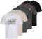 JACK & JONES Mens 5 Pack Short Sleeve T-Shirt Black/White/St/Grey/Tl S