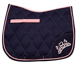 The Princess and the Pony Saddle Pad By Little Rider - Navy/Peach (Small Pony)