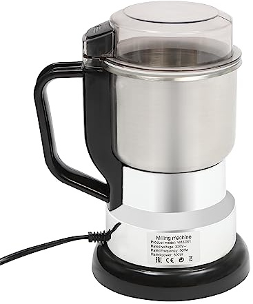 Kaffeemühle Elektrische 300W - 500ml Tragbare Gewürzmühle Coffee Grinder mit Edelstahlbehälter | Hochleistungs-Mahlwerk für Kaffeebohnen, Gewürze, Erdnüsse und Körner