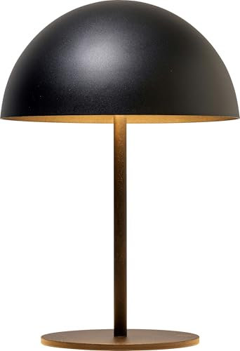 Northpoint LED Metall Akku Tischlampe in Pilzform 28cm hoch Touch-Schalter Outdoor Lampenschirm Terassenleuchte Schwarz