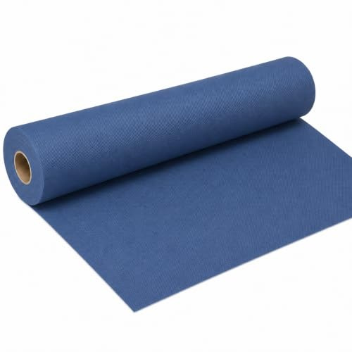 DeinPack 1 Rolle Airlaid Tischläufer dunkelblau 40cm x24m HORECA perforiert | 1 Rolle, HORECA Qualität, Perforierung alle 120cm, Hochwertiger Einweg, Ideal für Dekorationen, Hochzeit & Partys