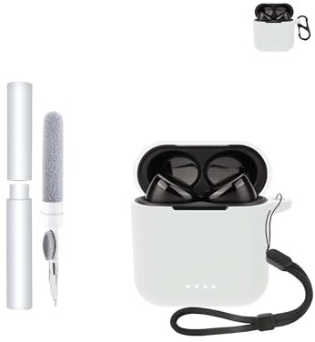 Silikon-Schutzhülle für Tozo T6 In-Ear-Bluetooth-Kopfhörer, langlebige und umweltfreundliche Bluetooth-Kopfhörerabdeckung mit präzisen Löchern und Ladekompatibilität, Weiß