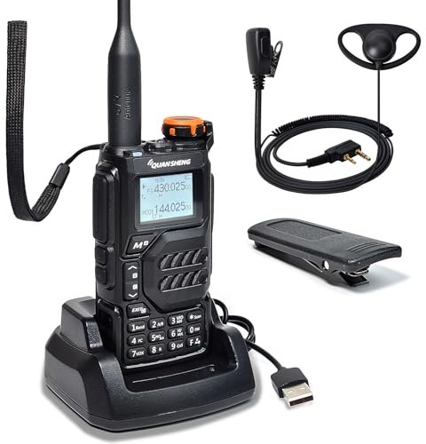 Quansheng UV-K5 VHF UHF Walkie Talkie portátil Recargable de Dos vías de Radio para el Estudio/Exterior/Coche (con Auricular en Forma de D)