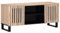 Makastle Meuble TV, Meuble de Salon, Console TV avec Portes et Étagères, Banc TV en Bois, Table TV, Support Télé, Meuble Tele, pour Salon et Bureau, Blanc 105x34x46 cm Bois Massif de manguier
