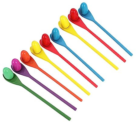 ERINGOGO 9sets and Spoon Race Game Supplies for Boys and Girls and Adults Party Games for Family Gatherings and Picnics for Birthday Celebrations
