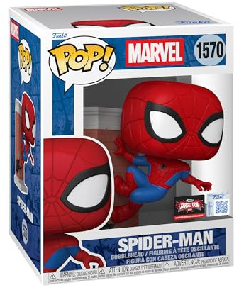 Funko Pop! Premium: Spider-Man - Spider-Man Leaning - Marvel Comics - Amazon Exclusive - Collectable Vinyl Figure - Gift Idea - Official Merchandise - Toys for Kids & Adults - Superheroes Fans