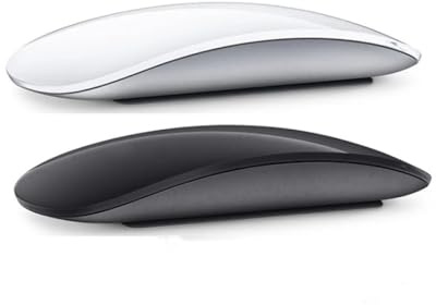 Generico Ultra-sottile Magic Mouse Bluetooth 5.0 Mouse senza fili silenzioso Multi Arc Touch Mouse per il computer portatile Ipad Mac PC Macbook (Black)