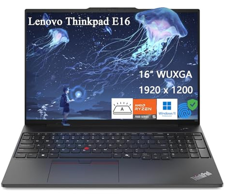 Lenovo ThinkPad E16 16 WUXGA Business Laptop, AMD Ryzen 5 7530U (Beat i7-1165G7), fino a 4,5 GHz, 40 GB RAM, SSD PCIe da 1 TB, impronte digitali, HDMI, RJ-45, Wi-Fi 6, Windows 11 Pro, nero, con kit