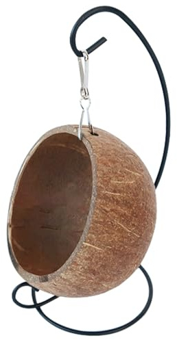 Cachette en noix de coco pour hamster - Hamac en coquille de noix de coco naturelle - Petit lit d'habitat pour animal de compagnie - Abri de cage à suspendre avec nid de coussin doux, accessoire