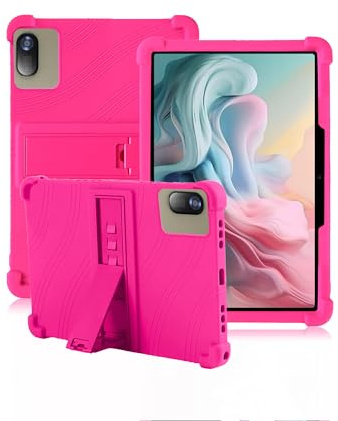 Case for Acer Iconia M10-11 10.1 Inch Tablet,daunke Soft Silicone Cover,with Folding Stand,Lightweight Shockproof,Anti-Scratch,All-Around Protection,Rose