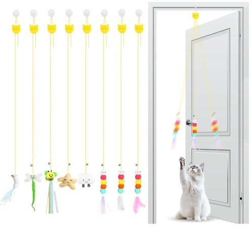 Rbleote 8 Katzenspielzeug Selbstbeschäftigung Katzenspielzeug Set Mit Glocke Für Katzen-Auslauf Und Gegen Langeweile