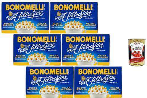 Italian Gourmet Kamillentee Filterblumen Intensiver Geschmack 6×28 g 14 Teebeutel pro Packung Natürliche Entspannung Ganze Kamillenblüten Premium Kräutertee Vorratspack