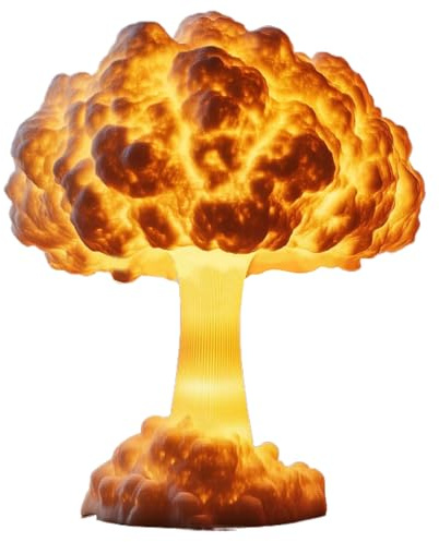 Atombomben-Explosioñ Pilzwolke - 3D Atombomben-Explosions Nachtlicht | Handgefertigte Harz Lampe Für Ästhetisches Schlafzimmer | Moderne Nachttisch- & ? Beleuchtung | Wohnzimmer Schreibtisch Und A