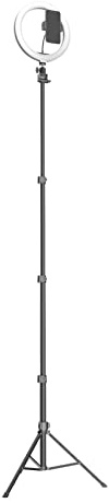 Luce per selfie da 10 pollici per video live streaming dimmerabile Ringlight allungabile treppiede supporto per telefono Luci a LED Selfie con treppiede Stand Photo Booth Supporto per telefono