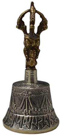 Zap Impex® Tibetisches Hand Bell Meditation & Gebet Glocken Dorje Dorje 10,2 cm