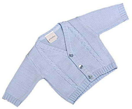 Dandelion Baby Boy Cable Knitted Bolero Cardigan for Newborn - 18 Months (6-12 Months, Blue)