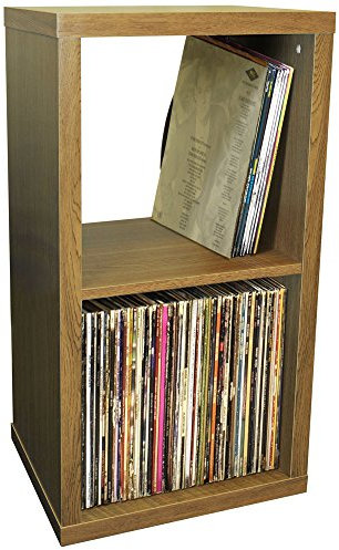WATSONS CUBE - 2 Cubby Square Display Shelves/Vinyl LP Record Storage - Oak