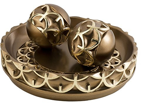 StealStreet 29,2 cm Mystic Eule Deko Schüssel mit Kugeln, Bronze
