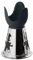 A di Alessi AKK02 B Girotondo Coquetier en Gomme Thermoplastique Noir et Acier Brillant