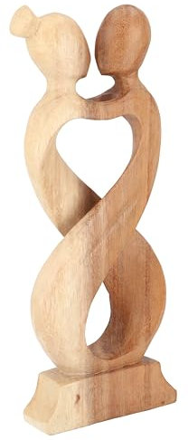 GURU SHOP Holzfigur, Statue, Deko Objekt Feng Shui 30 cm - Tänzer/Hellbraun, Dekoobjekte