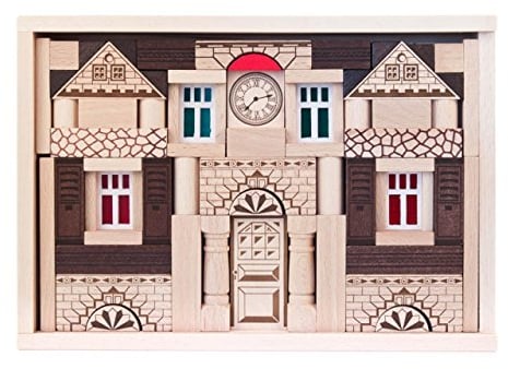 Baukasten Noblesse mit 82 Teilen, Spielzeug aus Holz, Geschenk für Kinder, von DREGENO SEIFFEN – Original erzgebirgische Handarbeit