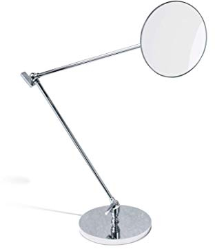 Decor Walther SPT 70 Standspiegel mit Schwenk- und Vergrößerungsfunktion, Chrom, Einstellbar, 5-fache Vergrößerung, Silber, Glas, Tischplatte, Schlafzimmer