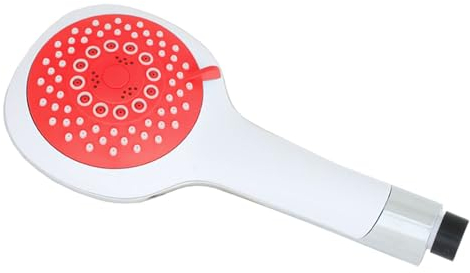 Handbrause Sanlingo 5Fach verstellbar mit 120 mm Durchmesser Rot Weiss Chrome Design