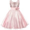 Discoball Robe en dentelle/ Robe de princesse sans manches pour Fille 6-7 ans Rose