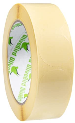OliveBird 1000 Klebepunkte Transparent Rund Etiketten Größe 3 cm Durchmesser/Etiketten Rund 30mm Rollen von 1.000 Stück Aufkleber