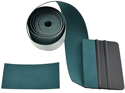 FOSHIO Micro Fiber Felt for Squeegee Edge Wrapping 2 Meters Length - Dark Green Suede Felt to Cover The Edges of Hard Card Squeegees