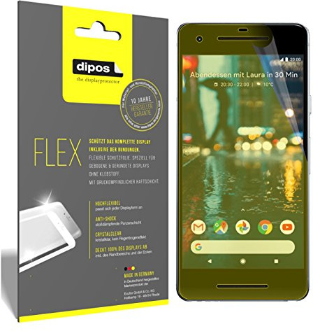 dipos FLEX 3x Clear Screen Protector for Google Pixel 2 | HD Clear, 100% Screen Coverage, Full Cover Film, Self-Healing, Bubble-Free, Fingerprint Compatible, Easy Installation
