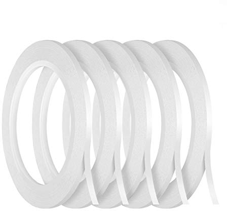 Kesote 5x Klebeband Doppelseitig Selbstklebend Doppelklebeband 3 mm Transparent für Basteln DIY Handwerk 25 Meter