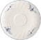 Villeroy & Boch Vieux Luxembourg Suppen-Untertassen 6er Set, 19 cm, Runder Unterteller mit klassischem Dekor, Premium Porzellan, Weiß/Blau