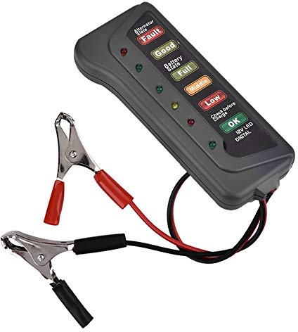 Broco Car Battery Tester, 6 LED Indicators Digital 12V 12v Battery Tester for Car Motorbike
