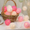 6cm Guirlande lumineuse de Noël à Boules de Coton, DOTBUY Éclairage de Noël, Guirlande Lumineuse à Piles, Romantique LED décoration de jardin Pour intérieur (Rose féerique,4.8M/30LED)