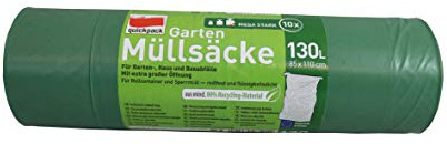 quickpack Gartenmüllsack 130 ltr. 10 Stück grün extra stark 85x110cm