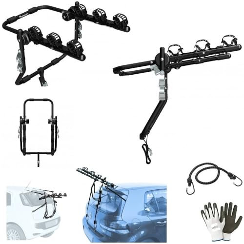 Kompatibel mit BMW Serie 3 Coupé 5P (99-03) Fahrradträger hinten für Auto für 3 Fahrräder aus Stahl mit Einstellungen von Riemen und Schnallen
