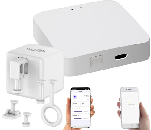 Luminea Home Control Schalteraufsatz: Schalt-Aufsatz für Kippschalter & Taster, Bluetooth mit WLAN Gateway (Tastschalter, Fingerbot TUYA, Rolladenschalter)