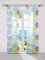 ESLIR Schiebegardinen Set 2er Flächenvorhänge mit Klettband Gardinen mit Schlaufen Schiebevorhang Voile Schlaufenschal Transparent mit Kreis Muster Bunt BxH 57x225cm 2 Stück