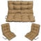 SuperKissen24. Sitzkissen Bankkissen Bankauflage - 180x50 cm und Rückenlehne 180x60 cm mit 2er 48x96 cm Stuhlkissen Set - Outdoor und Indoor - Beige