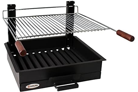 RUECAB - Barbecues à charbon, Barbecues encastrable 6/8 couverts - Ensemble grillades - Dimensions encastrement : 50 x 44cm