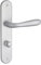 THIRARD - Ensemble de Poignées pour Salle de Bain et Toilette Goccia à Condamnation - Carré 7 mm - Entr'Axes 195 mm - Chromé Satin - Plaques Aluminium Embouti - Béquilles Aluminium - Gris
