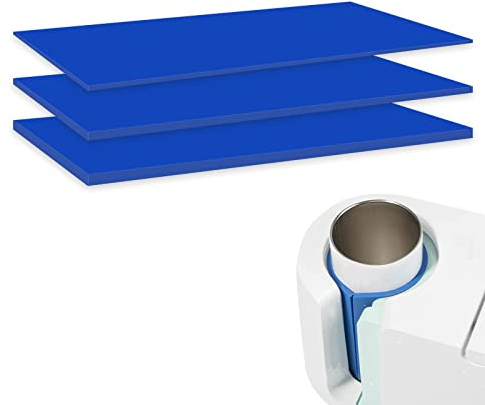 SAVITA 3pcs Silicone Mug Wrap, Silicone Sublimation Wrap Compatibles avec la Presse à Mug Cricut, Silicone Mug Press pour Gobelets de Sublimation Mug Heat Press (3 Épaisseurs, Bleu)