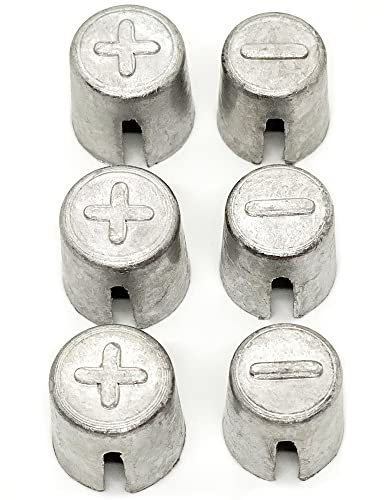 6 Pieces Battery Terminals Post Lead Shims Car Battery Post Caps Adapter Terminal Cable Ends Repair Kits for Positive or Negative Worn Posts Loose Terminal Posts Anode Cathode Sleeves Repair Shim